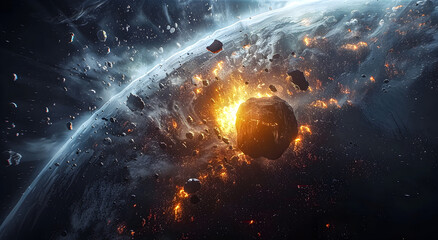 A giant asteroid is approaching Earth.