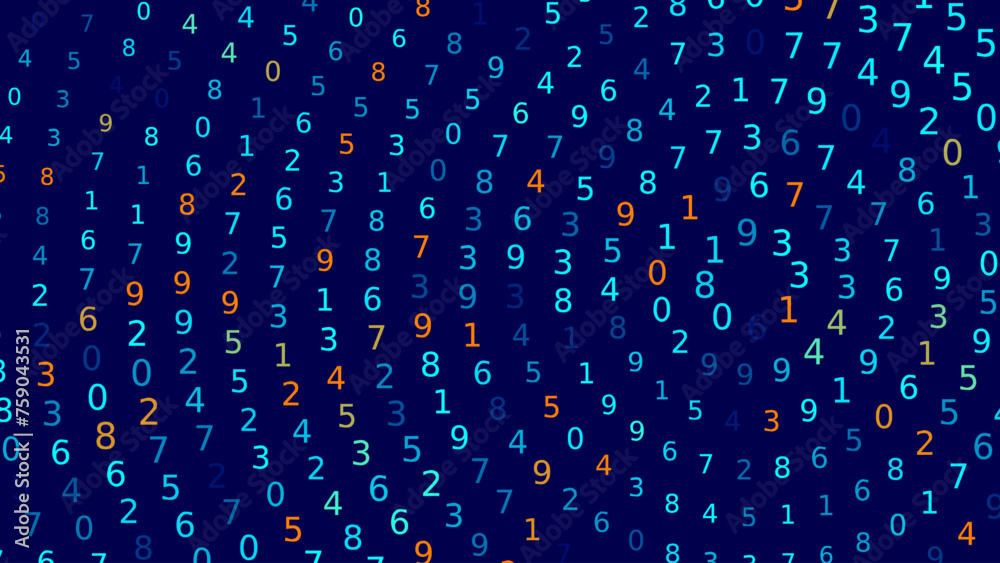 Aufkleber Blue Abstract Matrix Vortex Technology Background. Binary Computer Code Dynamic Spiral. Programming, Coding, Hacker Concept. Binary Numbers Moving in Spiral. Vector Illustration. Sci-fi Background.