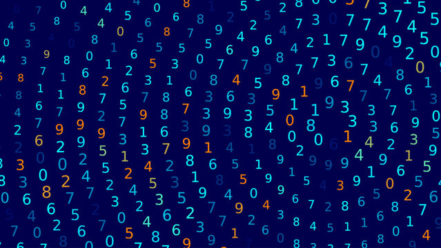 Blue Abstract Matrix Vortex Technology Background. Binary Computer Code Dynamic Spiral. Programming, Coding, Hacker Concept. Binary Numbers Moving in Spiral. Vector Illustration. Sci-fi Background.