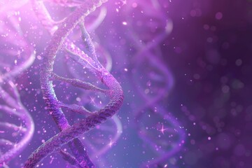DNA Strands on Purple Background with Genetic Mutations