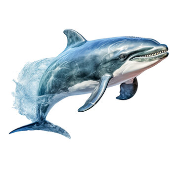Schwertwal auch Orca oder Killerwal (Orcinus orca) freigestellt vor transparentem Hintergrund, Generative AI