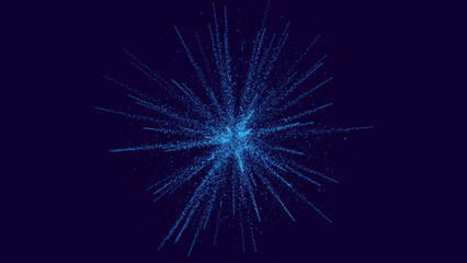 Fototapeta premium Blue Vector Firework. New Year Christmas Celebration Background. Firework Particles Light Effect isolated on Transparent Dark Background. Vector Illustration.