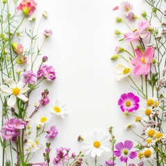Naklejka na ściany i meble beautiful spring and summer flowers background