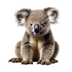 close up of a koala isolated on transparent background