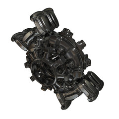 Metal abstract object,3d render