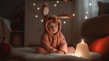 a kid sitting in the room