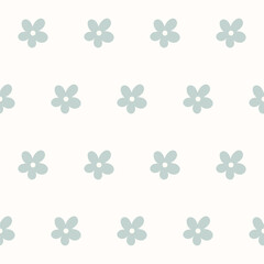 Fototapeta premium Flower Seamless Pattern. Simple Doodle Floral Textile Swatch. Flower Baby Fabric Print Decoration. 