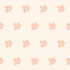 Flower Seamless Pattern. Simple Doodle Floral Textile Swatch. Flower Baby Fabric Print Decoration.  
