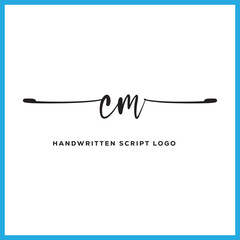 CM initials Handwriting signature logo. CM Hand drawn Calligraphy lettering Vector. CM letter real estate, beauty, photography letter logo design.