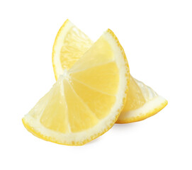 Pieces of fresh lemon isolated on white