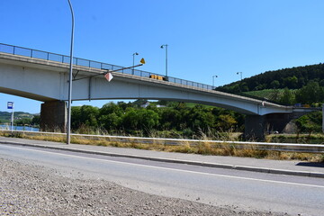 Fototapeta na wymiar cross borer bridge from Luxembourg to Germany