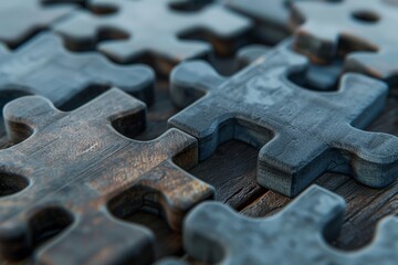 3D Render, Interlocking Puzzle Pieces To convey the idea of connection and creativity