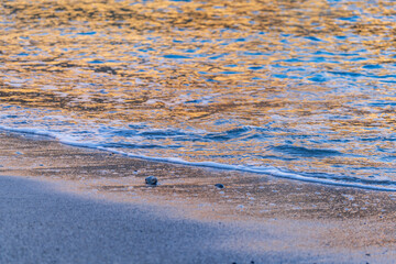 orange tones over the sea, Cala Magraner, Manacor coast, Majorca, Balearic Islands, Spain