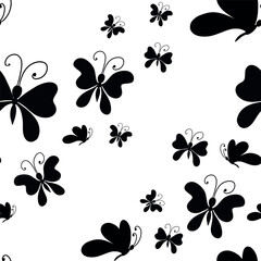 Seamless pattern with cute butterflies. Perfect for printing, textiles, wrapping paper. Vector illustration