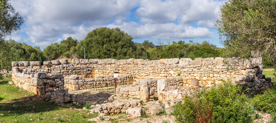 Hospitalet Vell archeological site, rooms in the walled enclosure, Majorca, Balearic Islands, Spain
