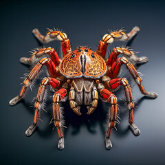 Vogelspinne, Tarantula (Theraphosidae), vor neutralem Hintergrund, Generative AI - 759054510