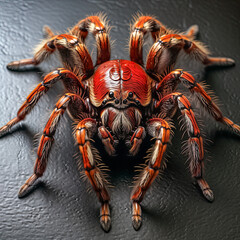 Vogelspinne, Tarantula (Theraphosidae), vor neutralem Hintergrund, Generative AI - 759054579