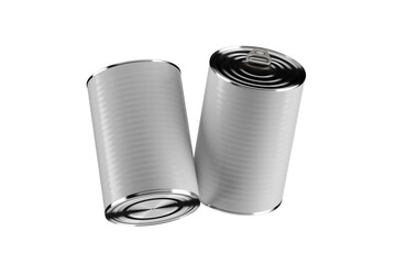 Food can mock up.  Can food template on cutout background.