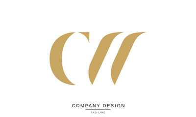 CW, WC Abstract Letters Logo Monogram Vector Design Icon