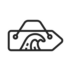 Surfing Bus Icon, Camper Minibus Vector Symbol in Outlined Style.
