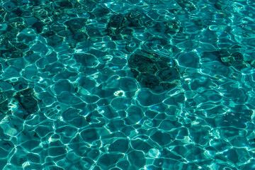 turquoise waters in Cala Petita, Porto Cristo, coast of Manacor, Majorca, Balearic Islands, Spain