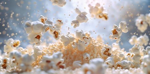 popcorn falling into a pile of small balls