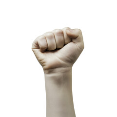 Raised fist of a child on Transparent Background