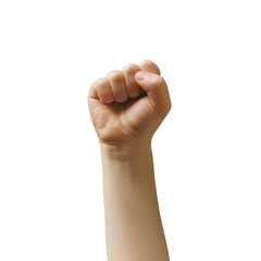 Raised Fist on Transparent Background