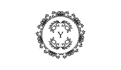 Alphabetical Ornament Circle Logo