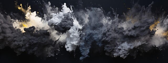 a black and white cloud of smoke