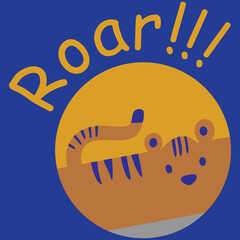 ROAR!!! GRAPHICS VECTOR design.tiger logo patch design.