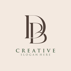 Luxury Initial DB Monogram Text Letter Logo Design