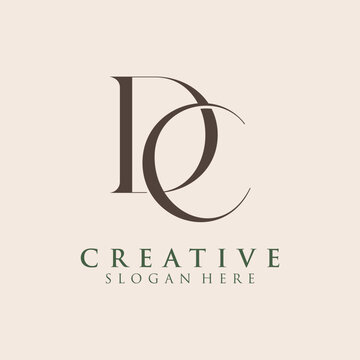 Luxury Initial DC  Monogram Text Letter Logo Design