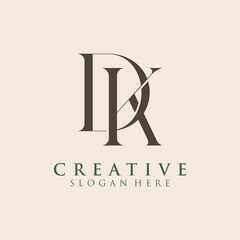 Luxury Initial DK  Monogram Text Letter Logo Design - obrazy, fototapety, plakaty