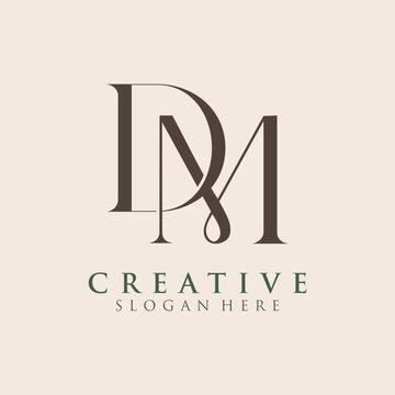 Luxury Initial DM  Monogram Text Letter Logo Design