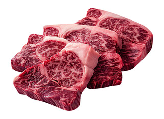 Kobe beef wagyu in transparent background