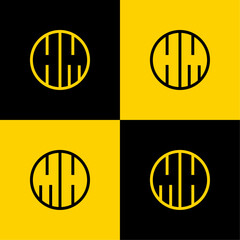 Simple HM and MH Letters Circle Logo Set, suitable for business with HM and MH initials