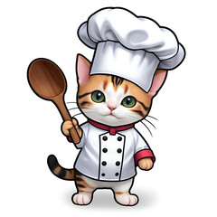 シェフの恰好をした可愛い猫