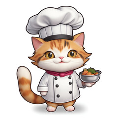 シェフの恰好をした可愛い猫