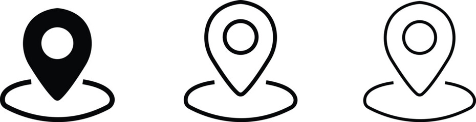 map pin location icons set. Modern map markers .Vector isolated on a transparent background. pin gps pointer markers vector for destination. Map pin place marker. Pinpoint Icon, used for mobile apps.