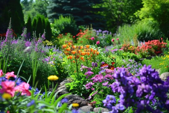 Summer garden in full bloom photography