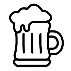 Beer glass icon with foam