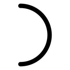 Half-circle right icon in outline style. Simple semicircle vector illustration &mdash; pixel-perfect icon.