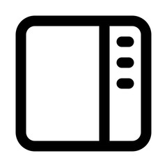 Side right navigation icon in outline style. Simple website menu dashboard vector illustration — pixel-perfect icon.