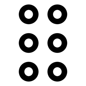Drag indicator icon in outline style. Simple six-dot pattern vector illustration &mdash; pixel-perfect icon.