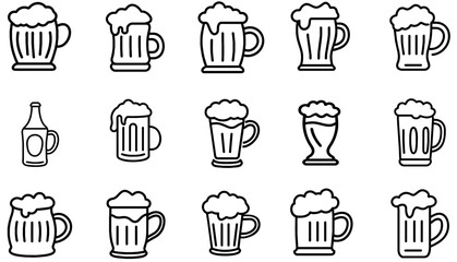 Beer glass icon with foam