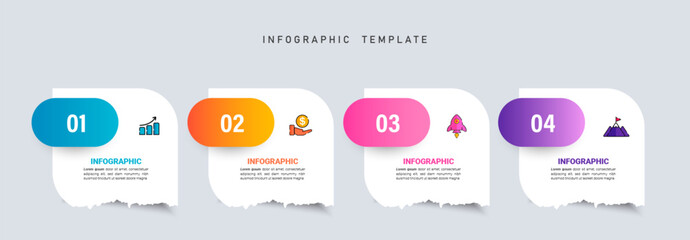 Infographic elements design template, business concept with 4 steps. Vector 