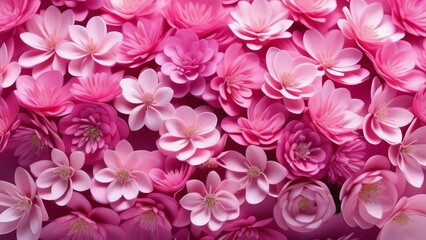 Fototapeta premium Festive vibrant floral background with pink summer flowers for celebrating a special occasion or holiday. Woman's day concept
