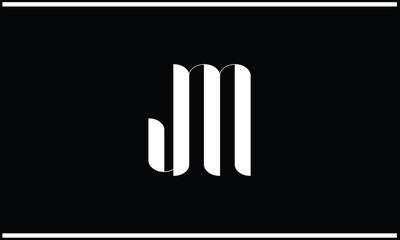 Alphabet Letters MJ, JM, Initials Logo Monogram