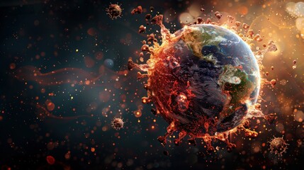 Conceptual image of Earth with a fever